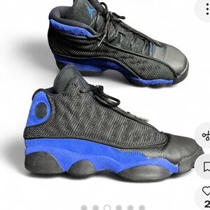 Jordan Men's Black and Blue Athletic Sneakers